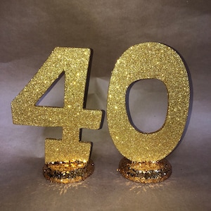¡Números centrales de fiesta brillantes (2 números) para fiestas de cumpleaños, aniversarios y jubilación!