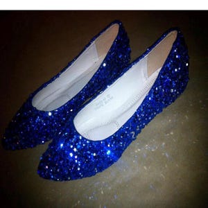 Custom Sequined Ballet Flats: Glitzy Wedding Party Shoes