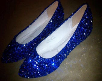 Custom Sequined Ballet Flats: Glitzy Wedding Party Shoes