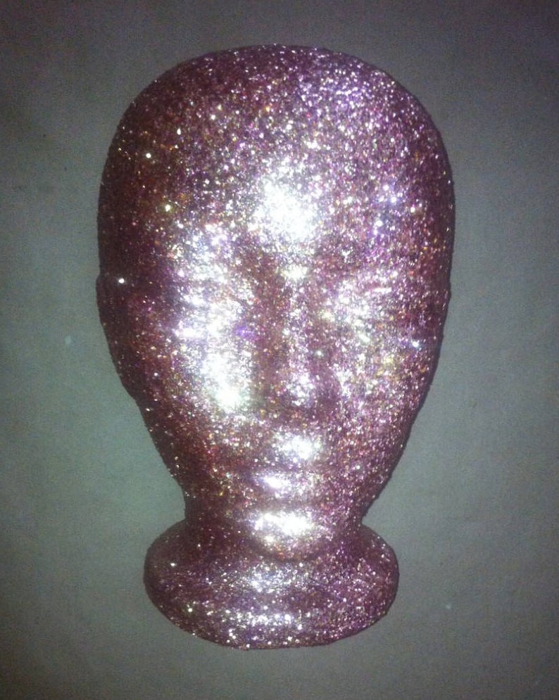 Glitter and Sparkle Wig Head for Decorative Purposes Holding Etsy