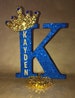 Sparkle letters with crown.  Royal themed decoration for party decorations, photo props, baby showers, table numbers, princess and prince 