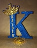 Sparkle letters with crown. Royal themed decoration for party decorations, photo props, baby showers, table numbers, princess and prince