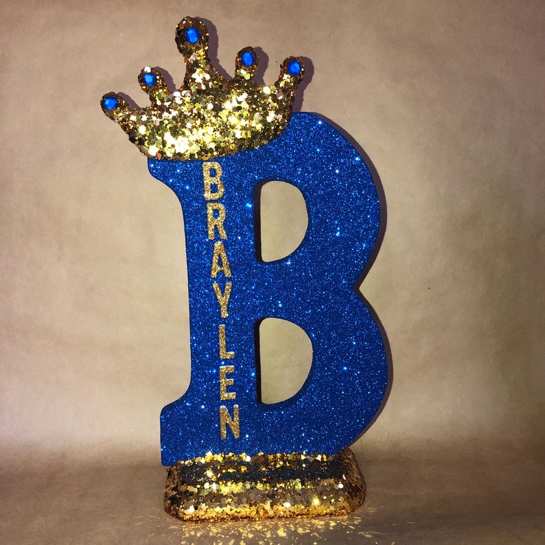 Sparkle Letters With Crown. Royal Themed Decoration for Party Etsy