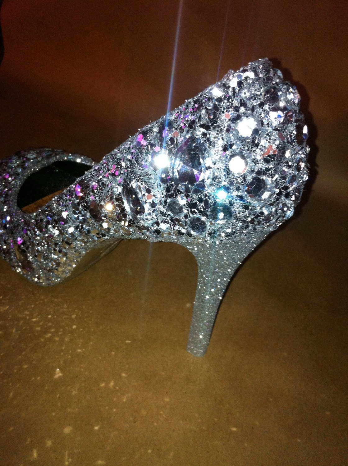 sparkly rainbow heels