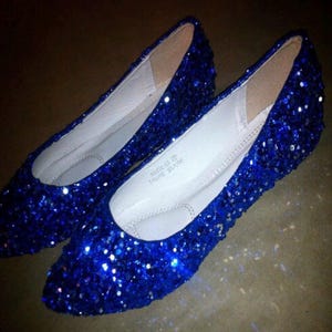 Custom Sequined Ballet Flats: Glitzy Wedding Shoes