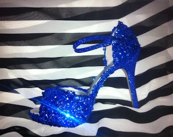 Something Blue! High heel shoes for the bride, bridesmaids, prom, pageants, and more.  Any color...style...height you want