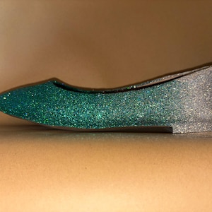 Custom Glitter Ballet Flats: Sequined Party Wedding Shoes