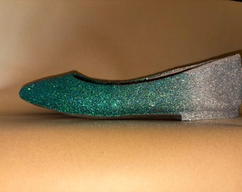 Custom Glitter Ballet Flats: Sequined Party Wedding Shoes