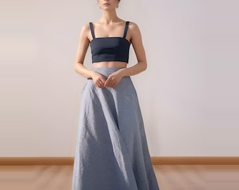 Linen Long Skirt, Maxi Linen Skirt, Ankle Length Linen Skirt, Summer Skirt, Casual Linen Wear, Minimalist Linen Outfit