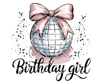 Trendy coquette feestvarken png, roze strik discobal, coquette esthetisch sublimatieontwerp, transfer girly party, digitale download