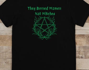 Camiseta pagana, "No quemaban brujas, quemaban mujeres", camiseta de bruja, Triple Luna, Halloween, camiseta de feminismo wicca, camiseta de brujería