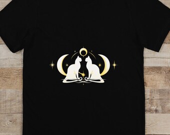 Witchy Cat Witch Clothing Aesthetic Whimigoth Pagan Shirts Witch Craft Shirt Pagan Shirt cat lover gift witch gift pagan gift occult gift