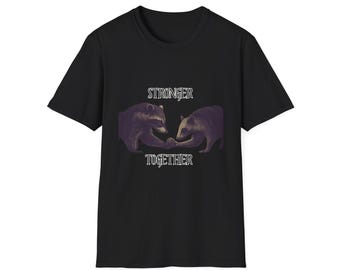 Shirt met wasbeer sterker, meer prullenbak, minder prullenbak, grafisch T-shirt wasbeer, shirt grappig opossum, shirt wasbeer minnaar, cadeau voor haar