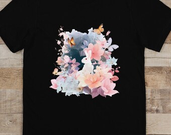 Floral Rabbit Shirt, Bunny Shirt, Easter Shirt, Nature Lover, Flower Bunny, Floral Bunny Shirt, Easter Bunny Shirt, Bunny Shirt, RabbitBunny
