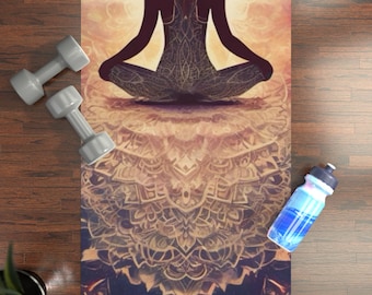 Meditative Rubber Yoga Mat, Eco-Friendly Yoga Accessories, Mindfulness Practice, Gift for Yoga Lovers, Home Workout Mat