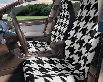 Houndstooth Car Seat Covers Stylish Vehicle Protection Unique Car Accessories Car Decor Gift for Car Lovers Road Trip Must Haves