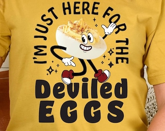 Deviled Eggs Graphic Tee: Funny Foodie T-Shirt, Plus Sizes