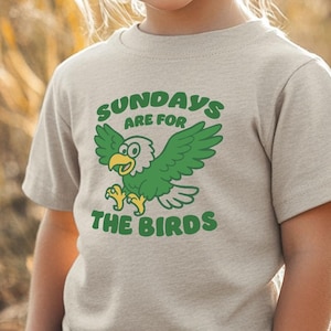 Philadelphia-voetbalshirt voor kinderen, Game Day-T-shirt voor peuters, Sundays Are for The Birds, Eagles Kelly Green bijpassende familie-outfit