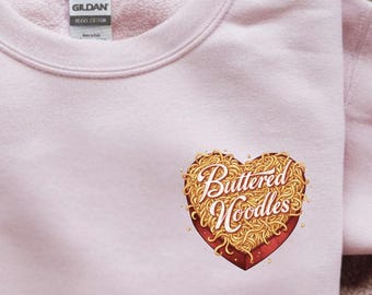Buttered Noodles Valentine Toddler Shirt, Funny Noodle Heart Tee