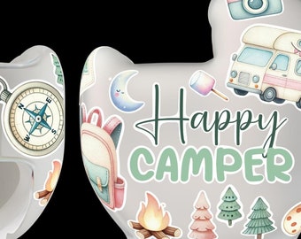 Happy Camper Cranial Band Decals: Baby Helmet Stickers, Plagiocephaly Decoration