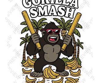 Gorilla Smash Brain Break SVG PNG, Kids Movement Digital Download,  Drum Graphic, Elementary Brain Break Design, Classroom Activity Art