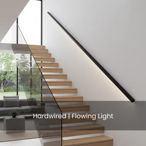 LED Handrail for Stairs | Modern Metal Indoor Handrail | Black, White ...