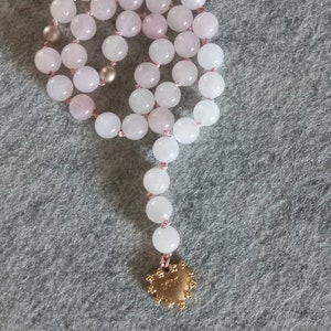 Natural Rose Quartz Handknotted Tasbih Subha Islamic Prayer Beads 33 bead image 2