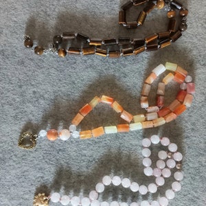 Natural Rose Quartz Handknotted Tasbih Subha Islamic Prayer Beads 33 bead image 5