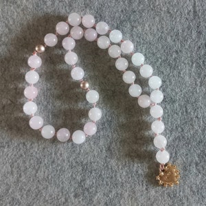 Natural Rose Quartz Handknotted Tasbih Subha Islamic Prayer Beads 33 bead image 3