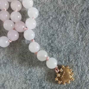 Natural Rose Quartz Handknotted Tasbih Subha Islamic Prayer Beads 33 bead image 4