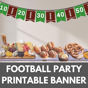 Druckbare Football Banner, Super Bowl Dekor, Football Party Bunting Girlande, NFL Super Bowl Sofort Download