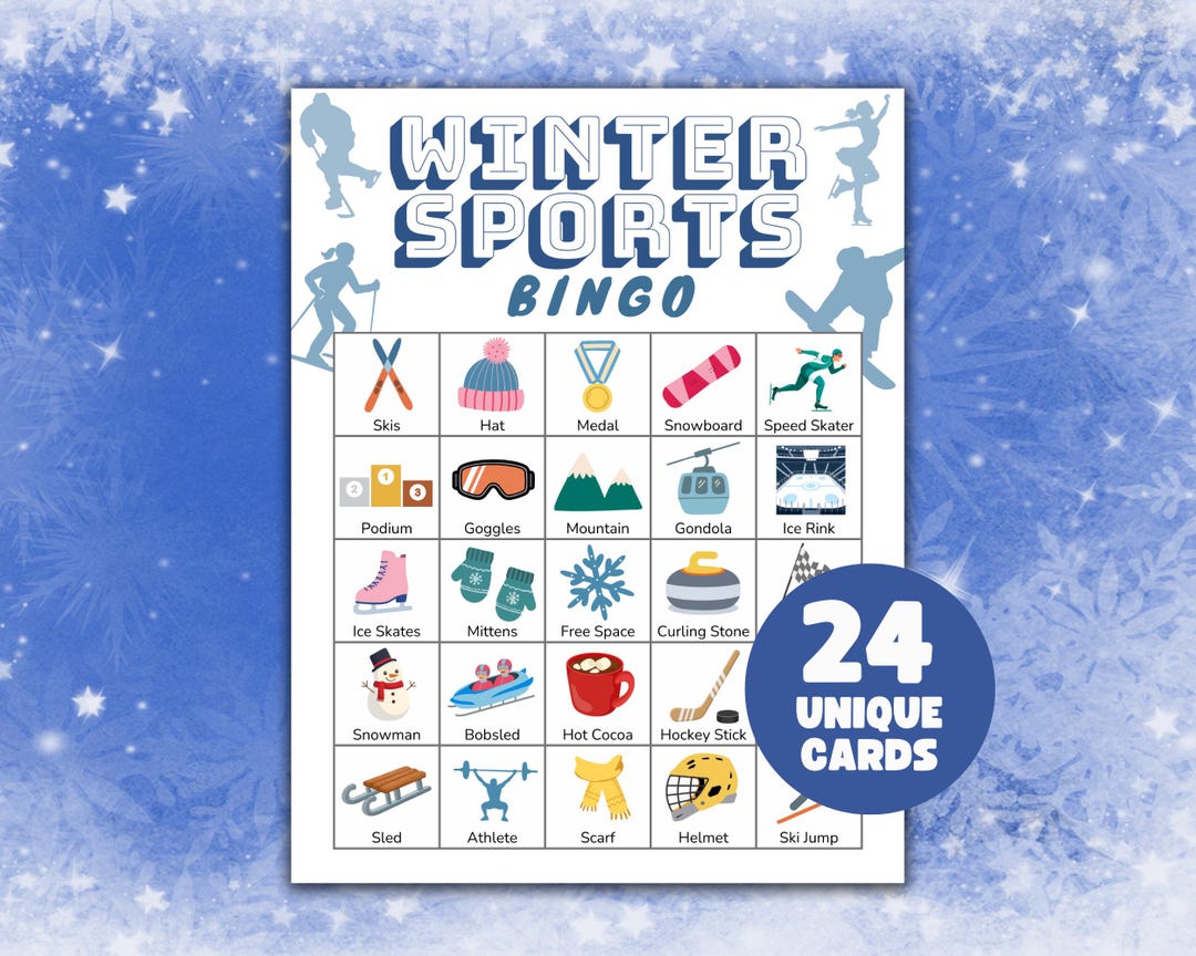 Winter Sports Bingo Game | Classroom Activity, 24 Unique Cards (digital ...