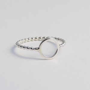 Sterling Silver Open Circle Ring Beaded Band