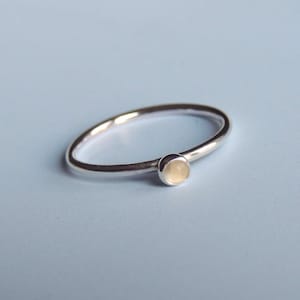 Moonstone Ring Sterling Silver Stacking Ring White Stone Ring image 2