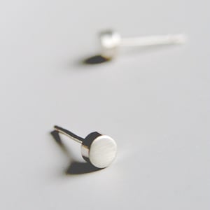 Stud Earrings Sterling Silver Small Spots Circle Post Earrings Silver Studs