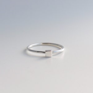 Sterling Silver Square Stacking Ring - Etsy