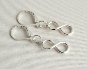 Infinity Symbol Earrings Sterling Silver Infinity Sign Dangle Earrings