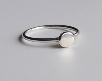 Sterling Silver Dot Ring Stacking Ring Simple Minimalist Design
