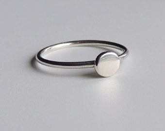 Sterling Silver Dot Ring Silver Stacking Ring Simple Ring