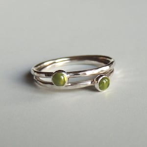 Peridot Ring Sterling Silver Green Stacking Ring image 4