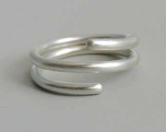 Sterling Silver Coil Ring Simple Band Wrap Ring Minimalist Jewelry