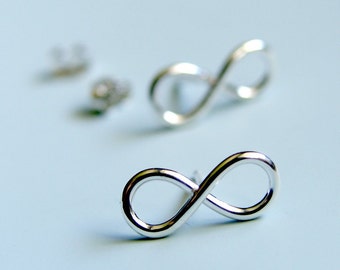 Infinity Symbol Earrings Sterling Silver Infinity Sign Stud Earrings Silver Studs