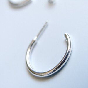 Sterling Silver Hoops Classic 1 inch Stud Hoop Earrings Silver Studs image 4