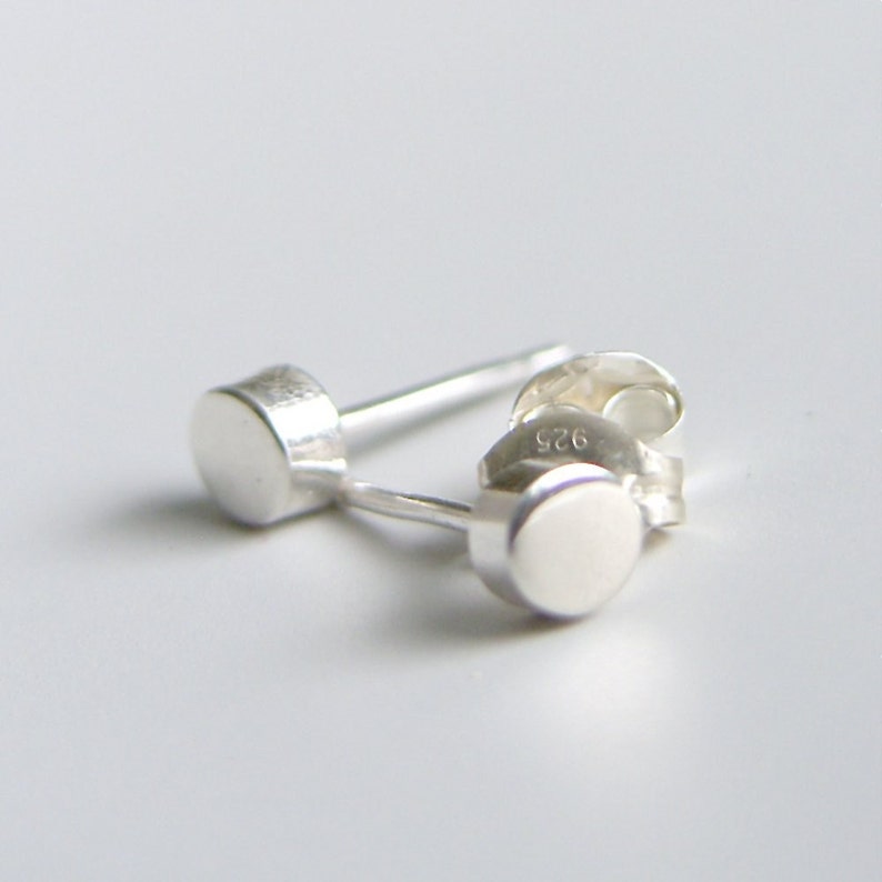 Stud Earrings Sterling Silver Small Spots Circle Post Earrings - Etsy