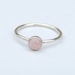 Rose Quartz Ring Sterling Silver Stacking Ring Bezel Set 