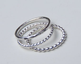 Thin Stackable Band Single Sterling Silver Ring Choice of Finish