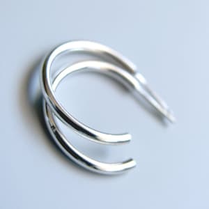 Sterling Silver Hoops Classic 1 inch Stud Hoop Earrings Silver Studs image 1