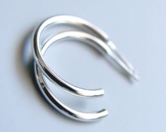 Sterling Silver Hoops Classic 1 inch Stud Hoop Earrings Silver Studs