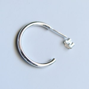 Sterling Silver Hoops Classic 1 inch Stud Hoop Earrings Silver Studs image 3