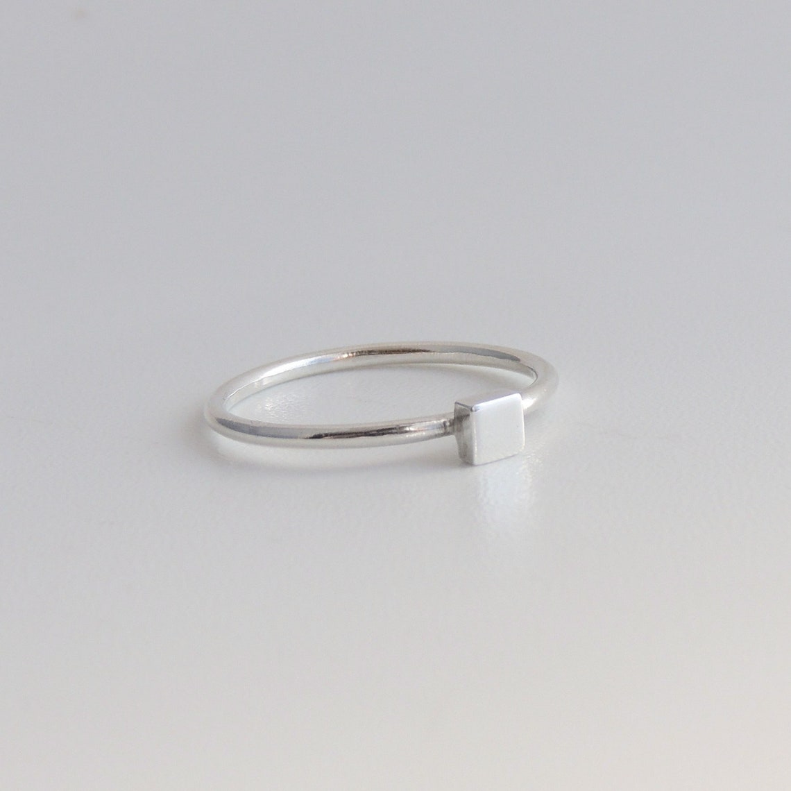 Square Stack Rings Sterling Silver Square Stacking Ring Minimalist Design - Etsy